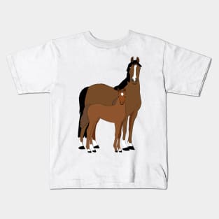 Morgan Mare and Foal Kids T-Shirt